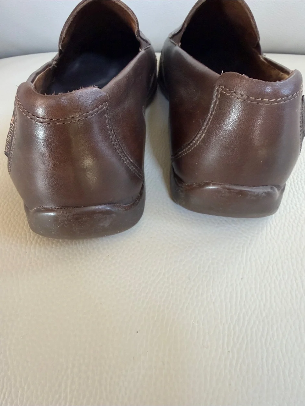 Mephisto Brown Leather Slip-On Loafers